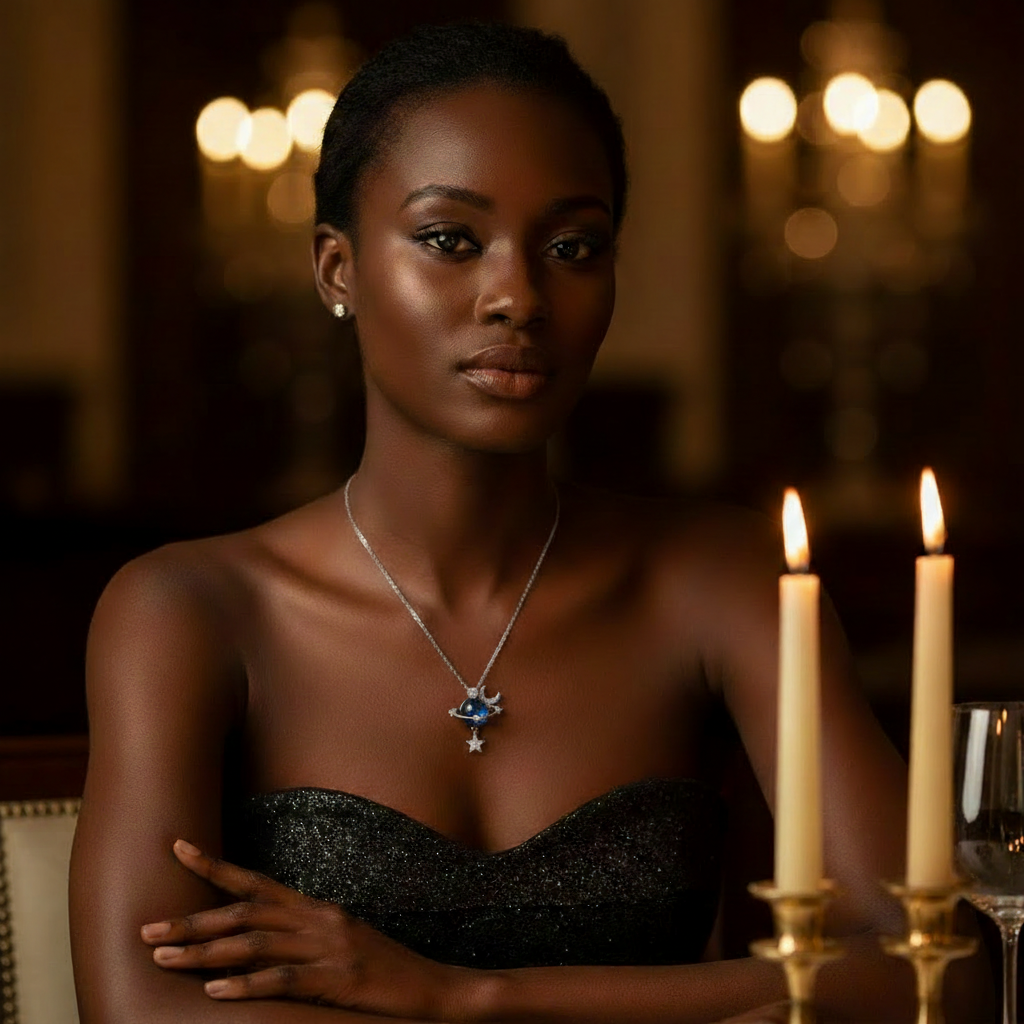 Colar Universo Prateado — Negra no Restaurante