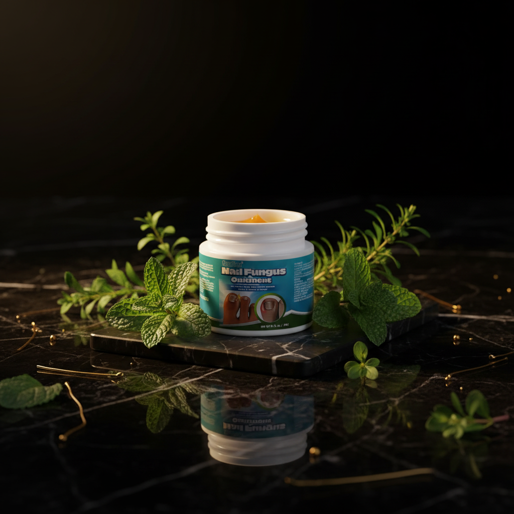 Creme — Fundo Preto com Plantas