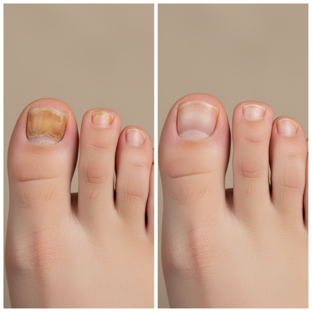 Óleo — Antes Depois Pés